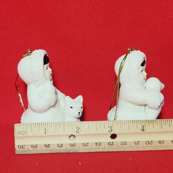 Christmas Ornament Arctic Kids of Alaska Snow Babies Baby Holding Seal and Dog S - Picture 10 of 10